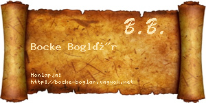 Bocke Boglár névjegykártya